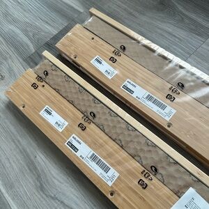 SET OF 2 - IKEA Maleras Wooden Bamboo Picture Ledges